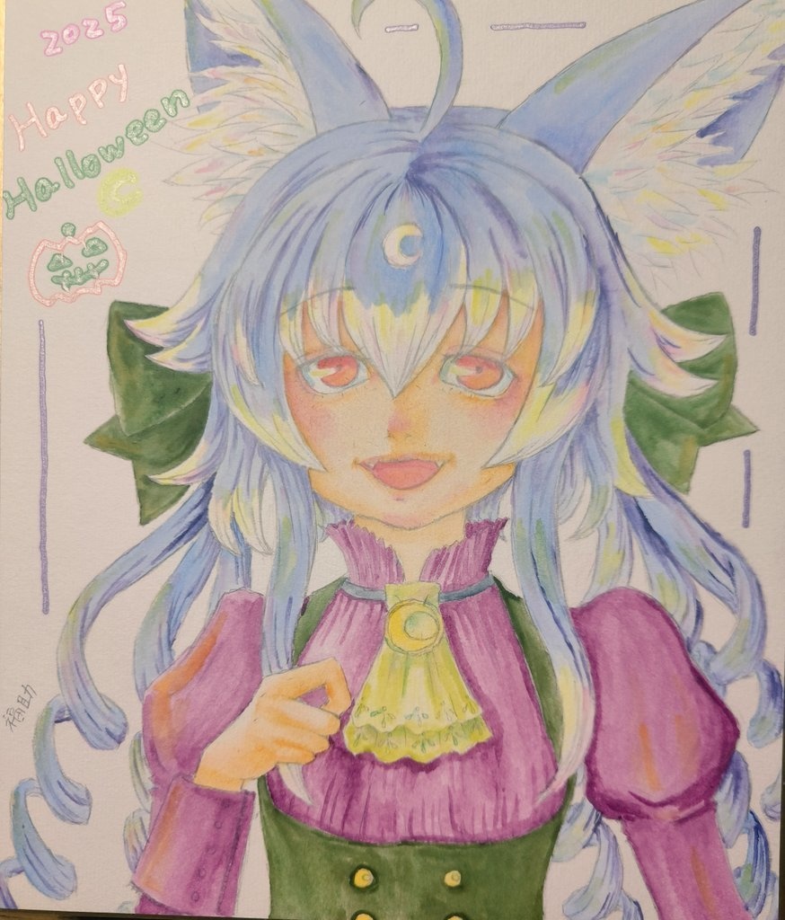 ハロウィングレロスちゃん中判色紙