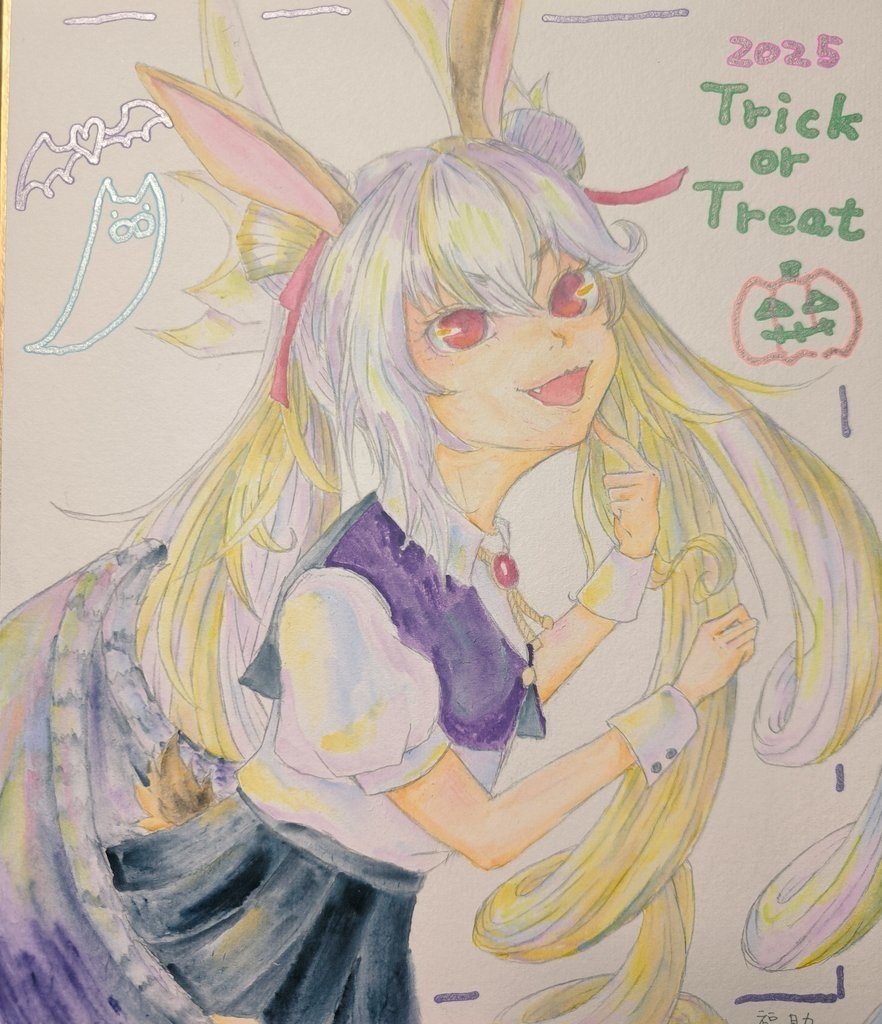 ハロウィンミロちゃん中判色紙