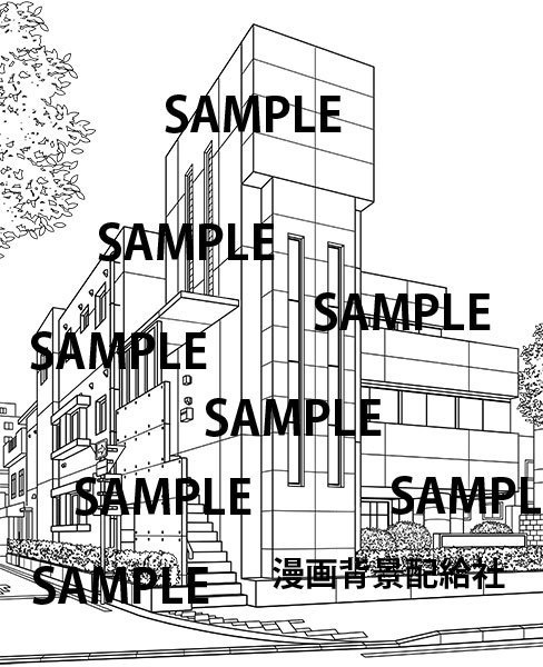 漫画背景素材 小さいビル 漫画背景配給社 Booth