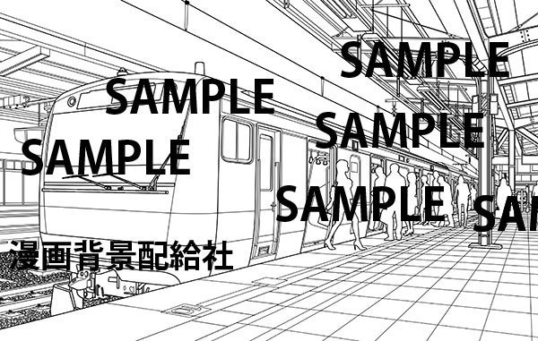 漫画背景素材 駅のホーム 漫画背景配給社 Booth