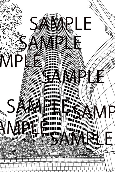 漫画背景素材 高層ビル 六本木ヒルズ 漫画背景配給社 Booth
