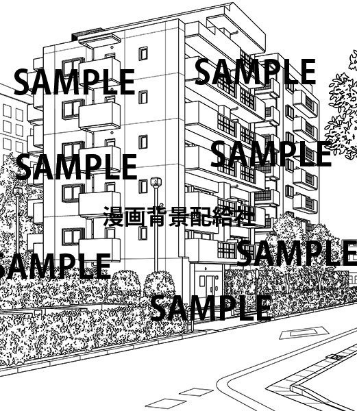 漫画背景素材 マンション 漫画背景配給社 Booth