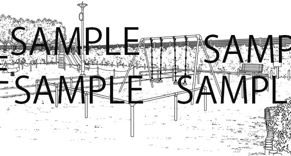 漫画背景素材「公園」