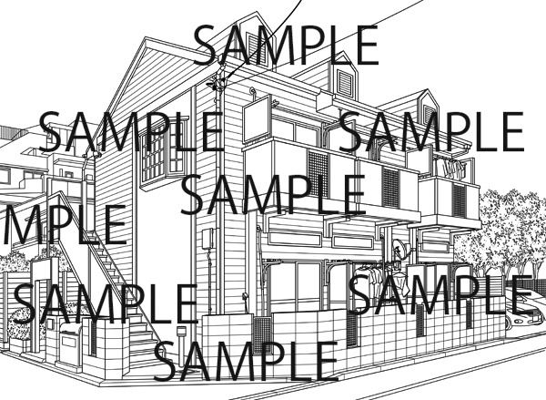 漫画背景素材 アパート2 漫画背景配給社 Booth