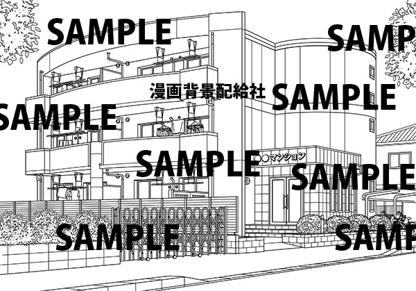 漫画背景素材 小さいマンション 漫画背景配給社 Booth