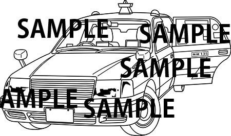 漫画背景素材「駅前タクシー乗り場」