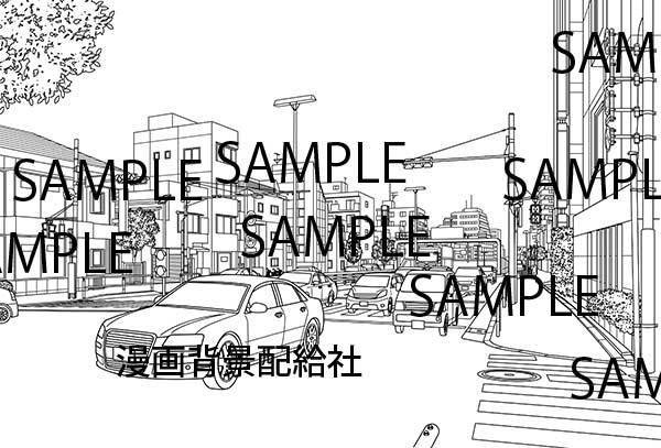 漫画背景素材 道路 車道 と横断歩道 漫画背景配給社 Booth