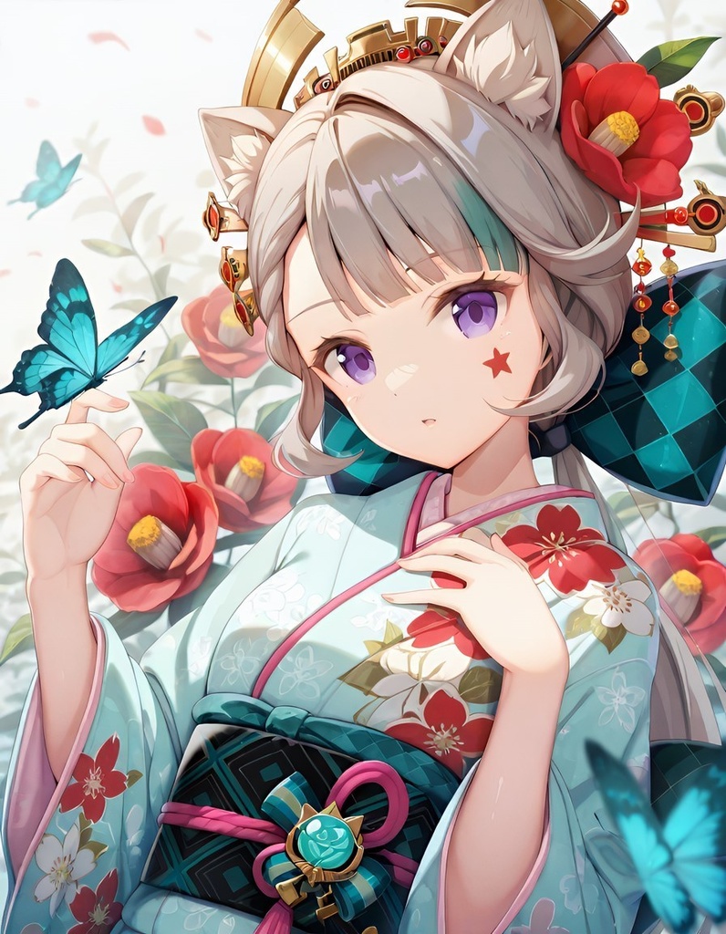原神 鮮やかな花魁衣装のイラスト詰め合わせ