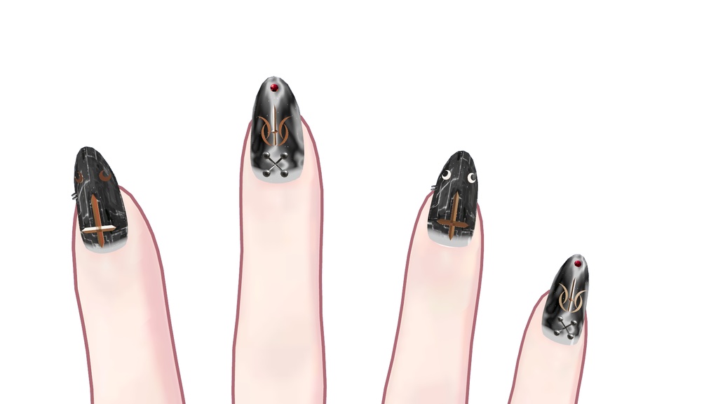 【VRChat】ネイルチップセット【7アバター対応】