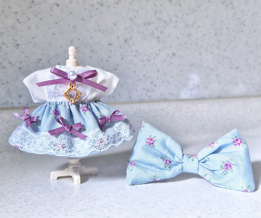 3色展開 お花畑コーデセット 10ー12センチ/ちびぐるみぬいぐるみ用