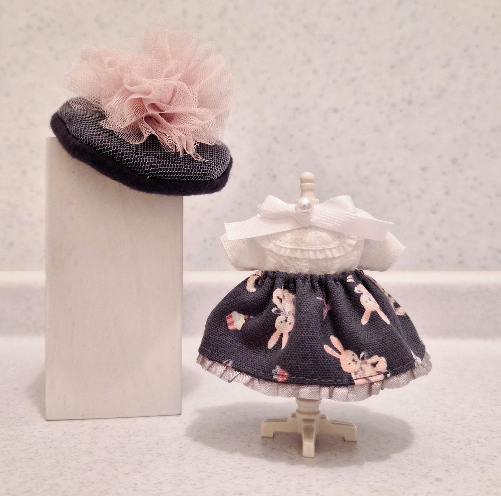 うさぎちゃんコーデセット ブラック 10ー12cm