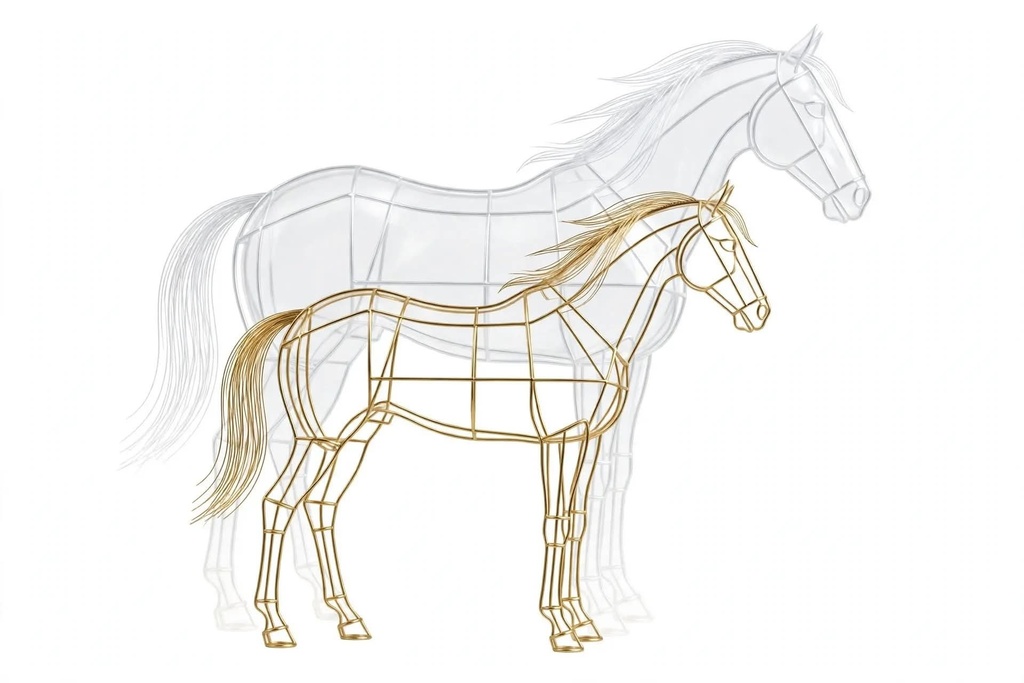 金線でほどく馬のかたち Unfolding the Horse in Golden Lines