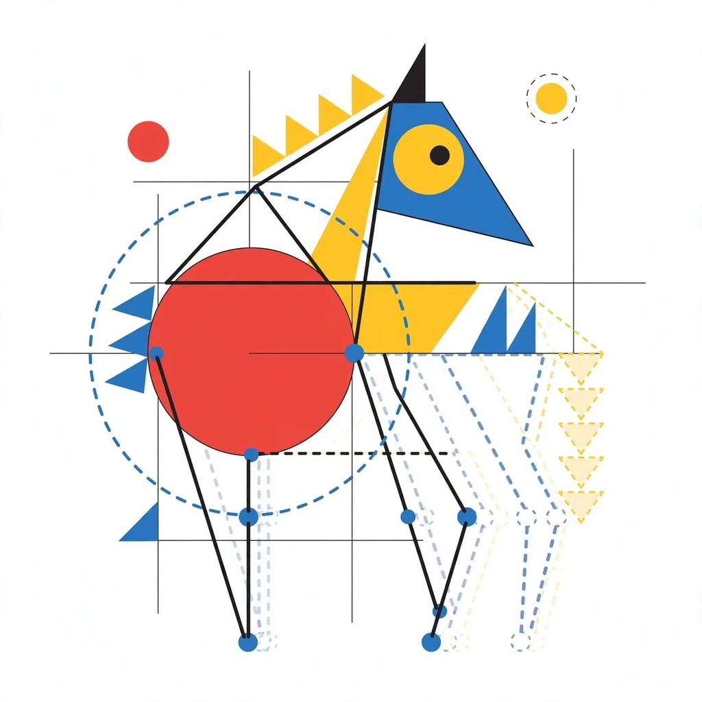 幾何の庭を歩く馬 The Horse Walking Through a Geometric Garden