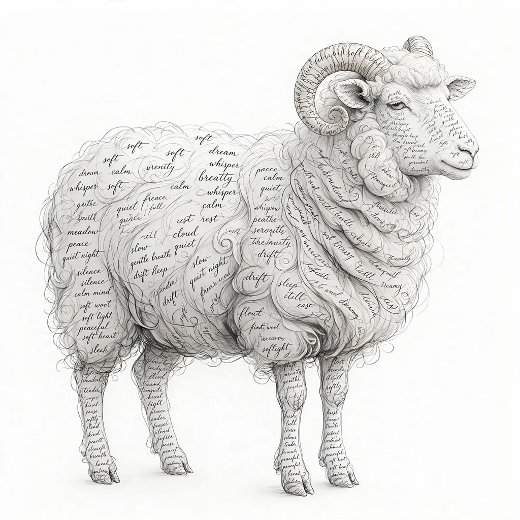 静けさをまとう羊　The Sheep Draped in Silence