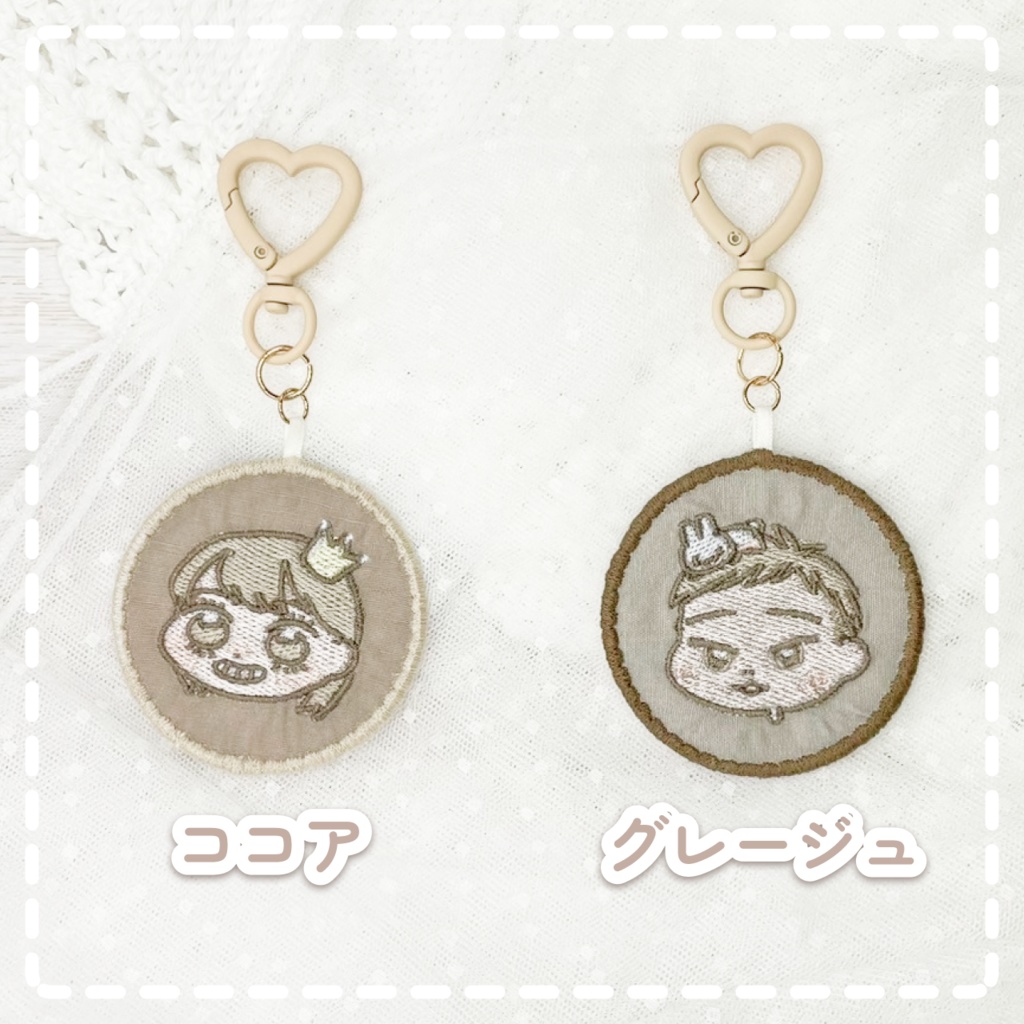 【オーダーメイド】にがおえ刺繍キーホルダー