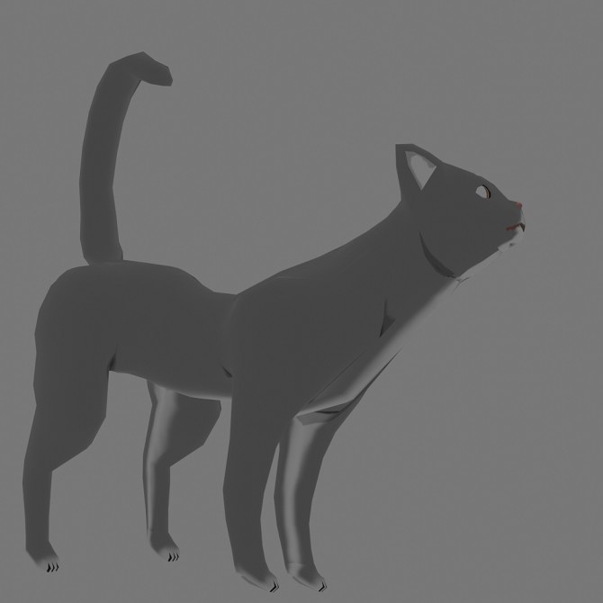 ローポリ動物素体 ネコ科