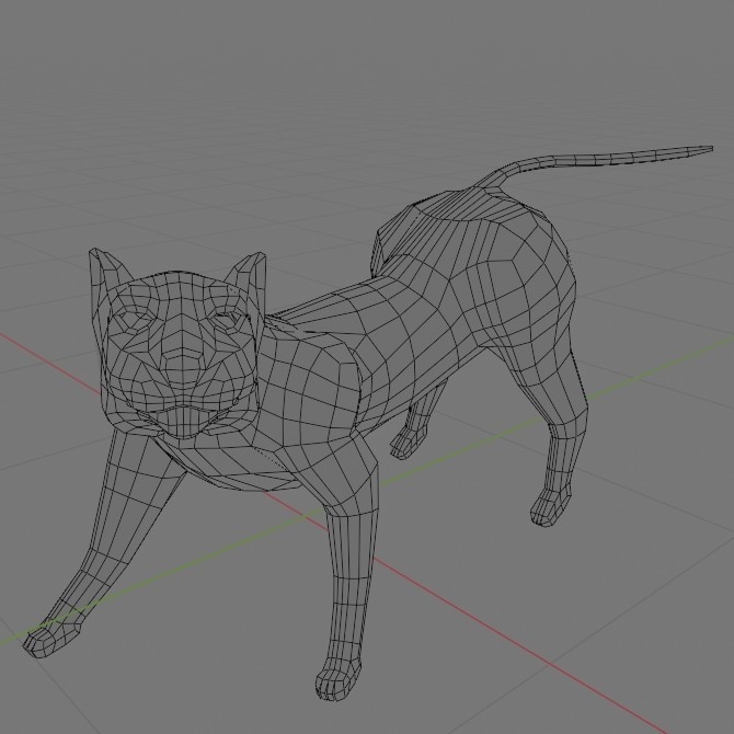 ローポリ動物素体 ネコ科