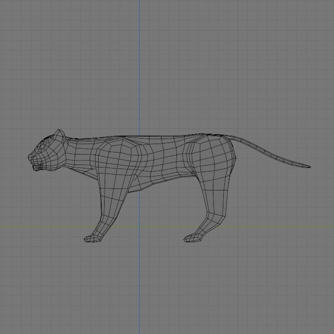 ローポリ動物素体 ネコ科