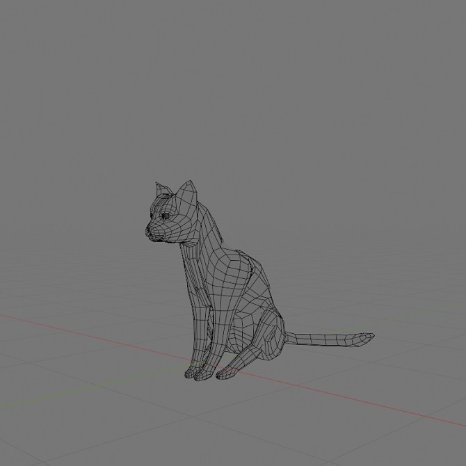 ローポリ動物素体 ネコ科