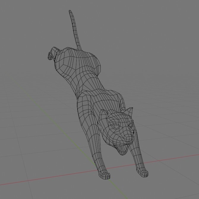 ローポリ動物素体 ネコ科