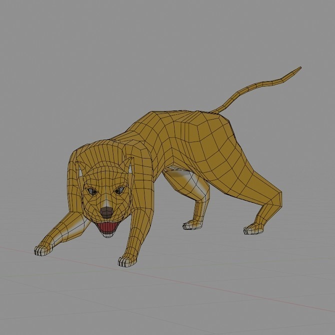 ローポリ動物素体 ネコ科