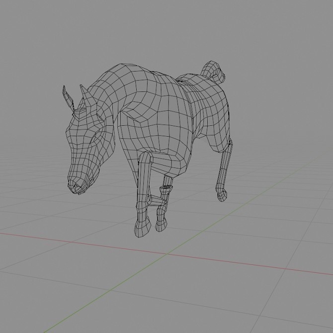 ローポリ動物素体 ウマ