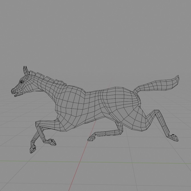 ローポリ動物素体 ウマ