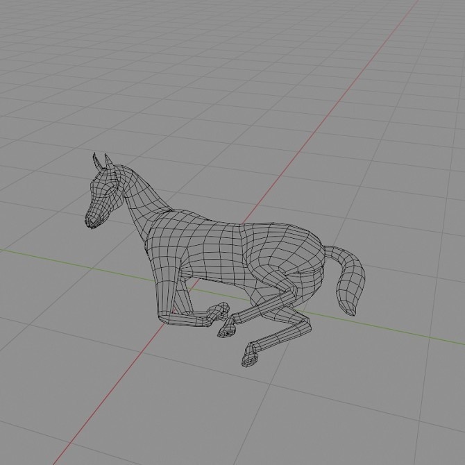 ローポリ動物素体 ウマ