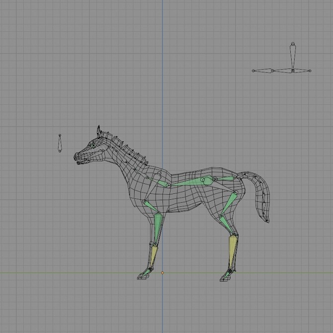 ローポリ動物素体 ウマ