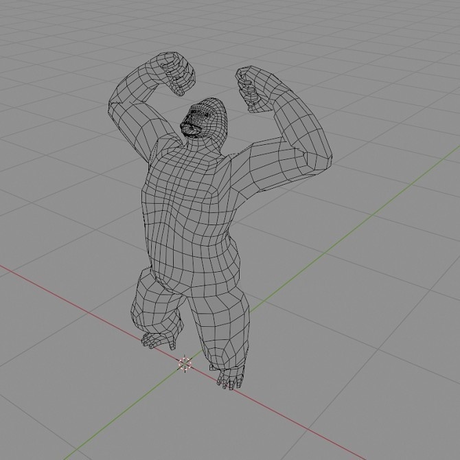 ローポリ動物素体 ゴリラ