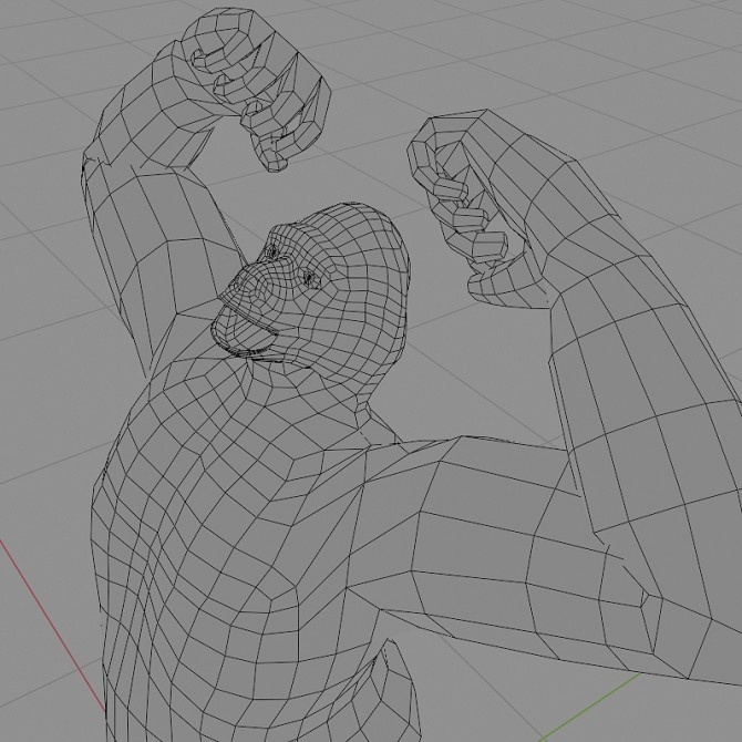 ローポリ動物素体 ゴリラ