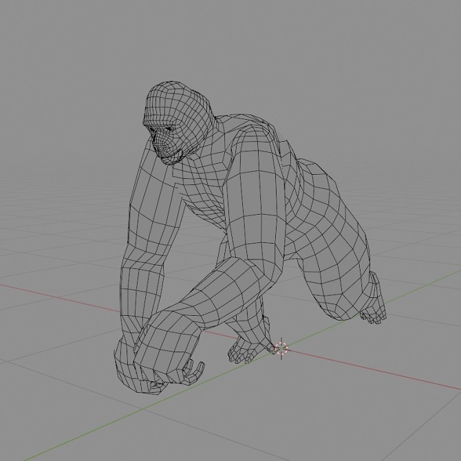 ローポリ動物素体 ゴリラ