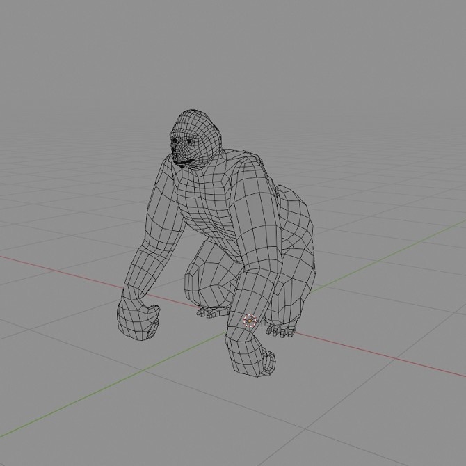 ローポリ動物素体 ゴリラ