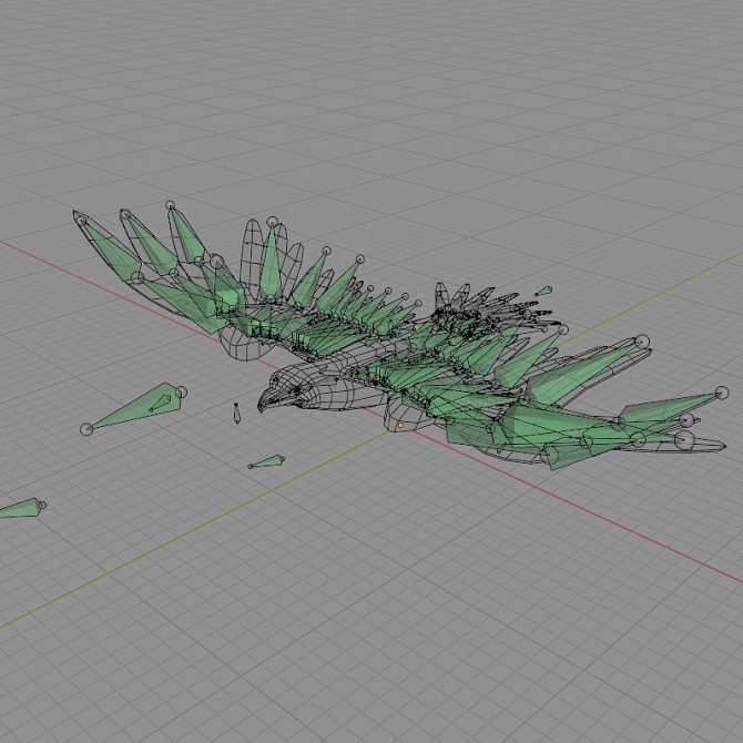 ローポリ動物素体 鳥(猛禽類)