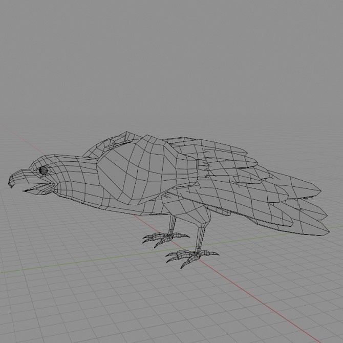 ローポリ動物素体 鳥(猛禽類)