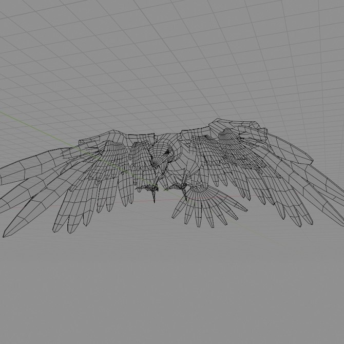 ローポリ動物素体 鳥(猛禽類)