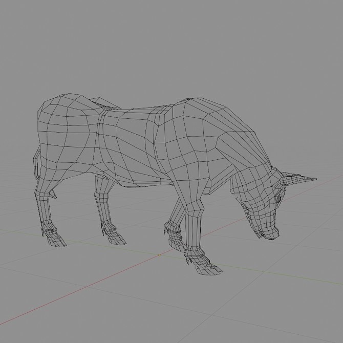 ローポリ動物素体 ウシ