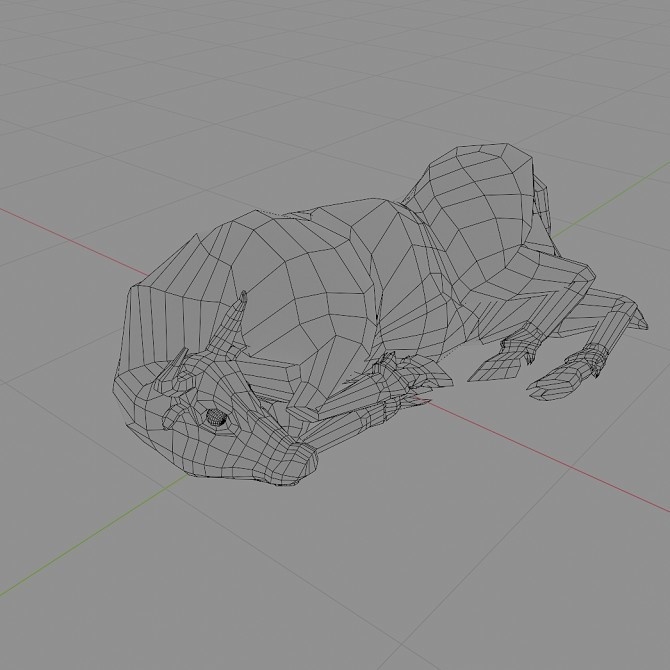 ローポリ動物素体 ウシ