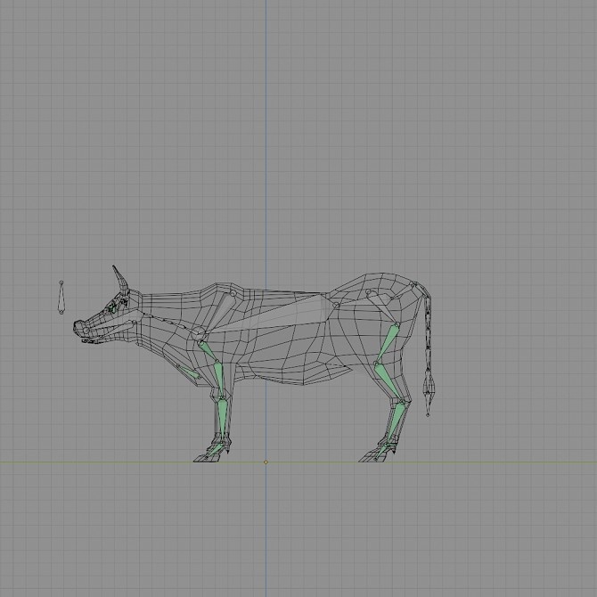 ローポリ動物素体 ウシ