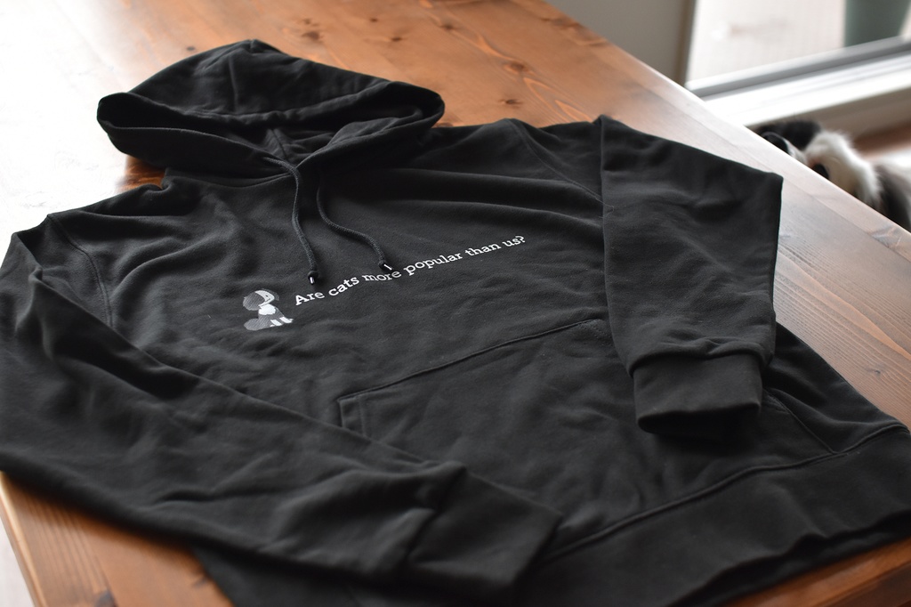 猫の時代の犬パーカー(黒)