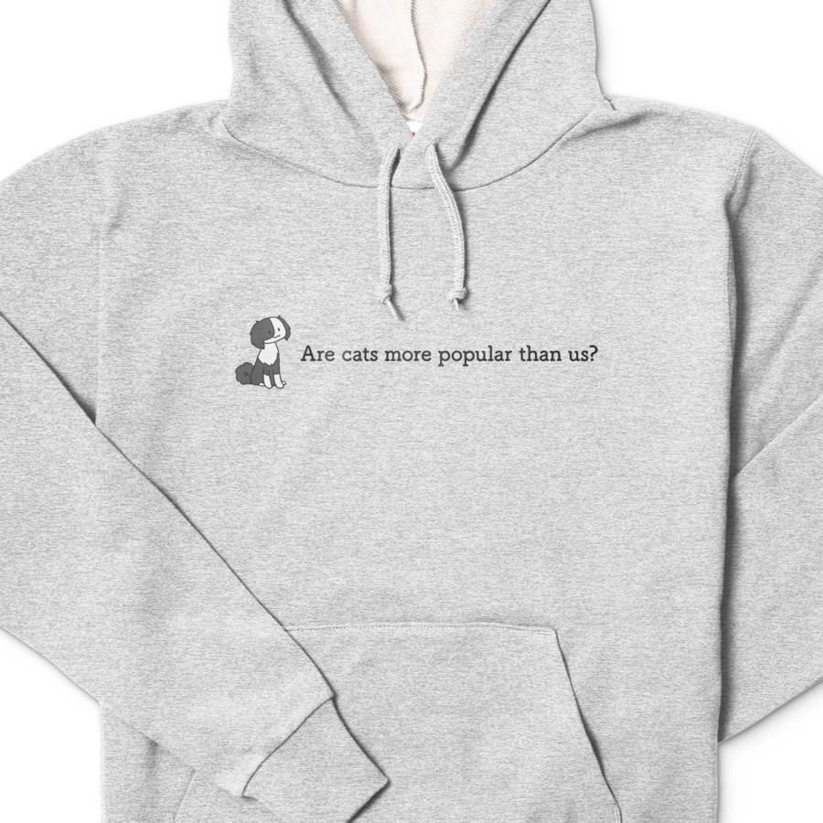 猫の時代の犬パーカー(杢グレー)