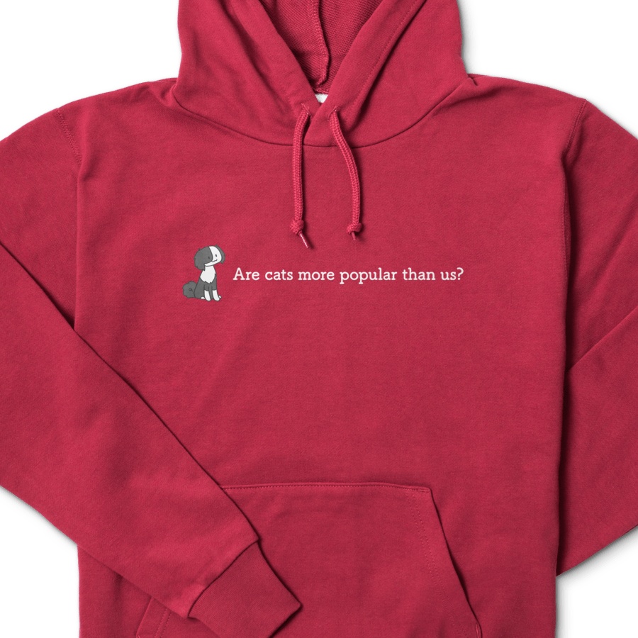 猫の時代の犬パーカー(バーガンディ)