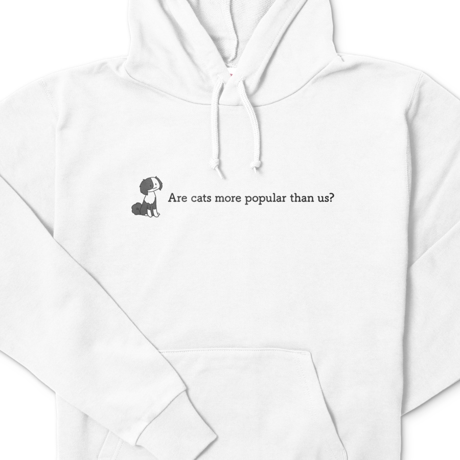 猫の時代の犬パーカー(白)