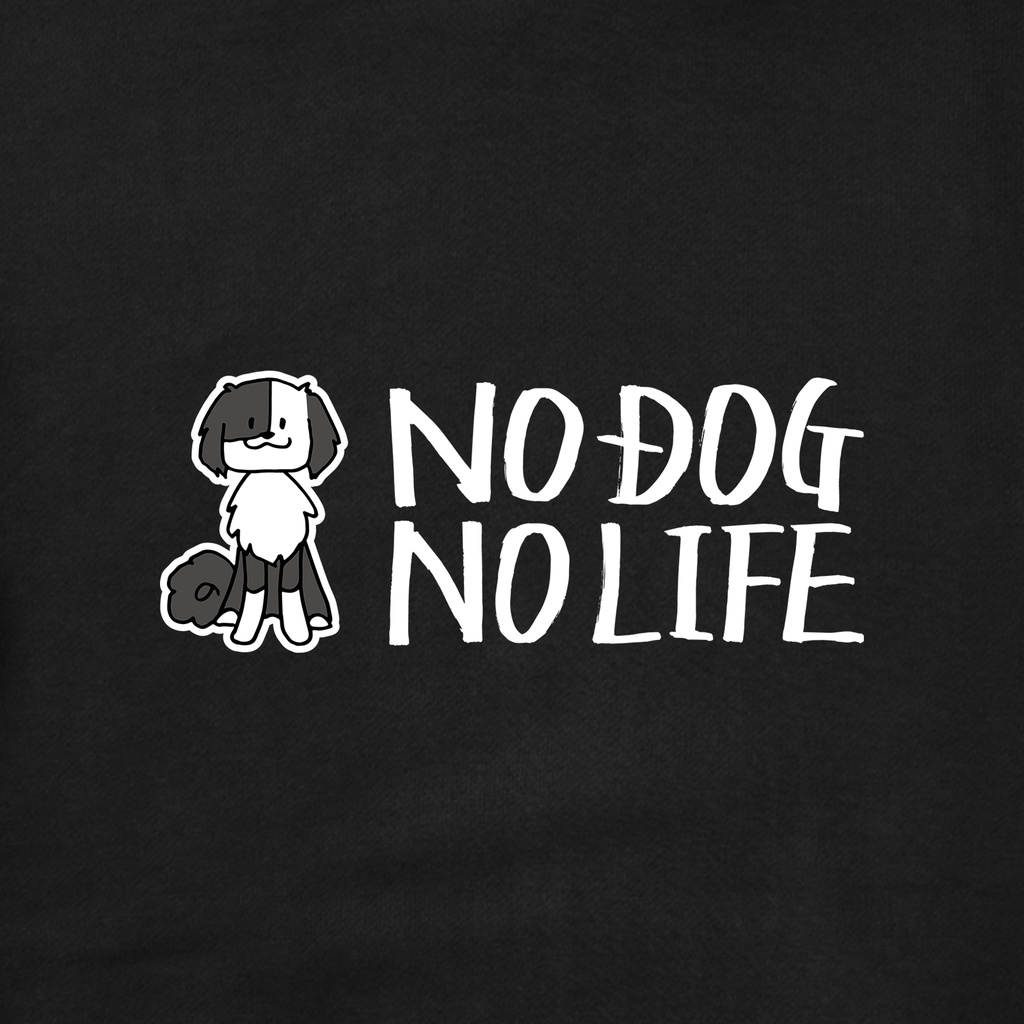 NO DOG NO LIFE ジップパーカー(黒)
