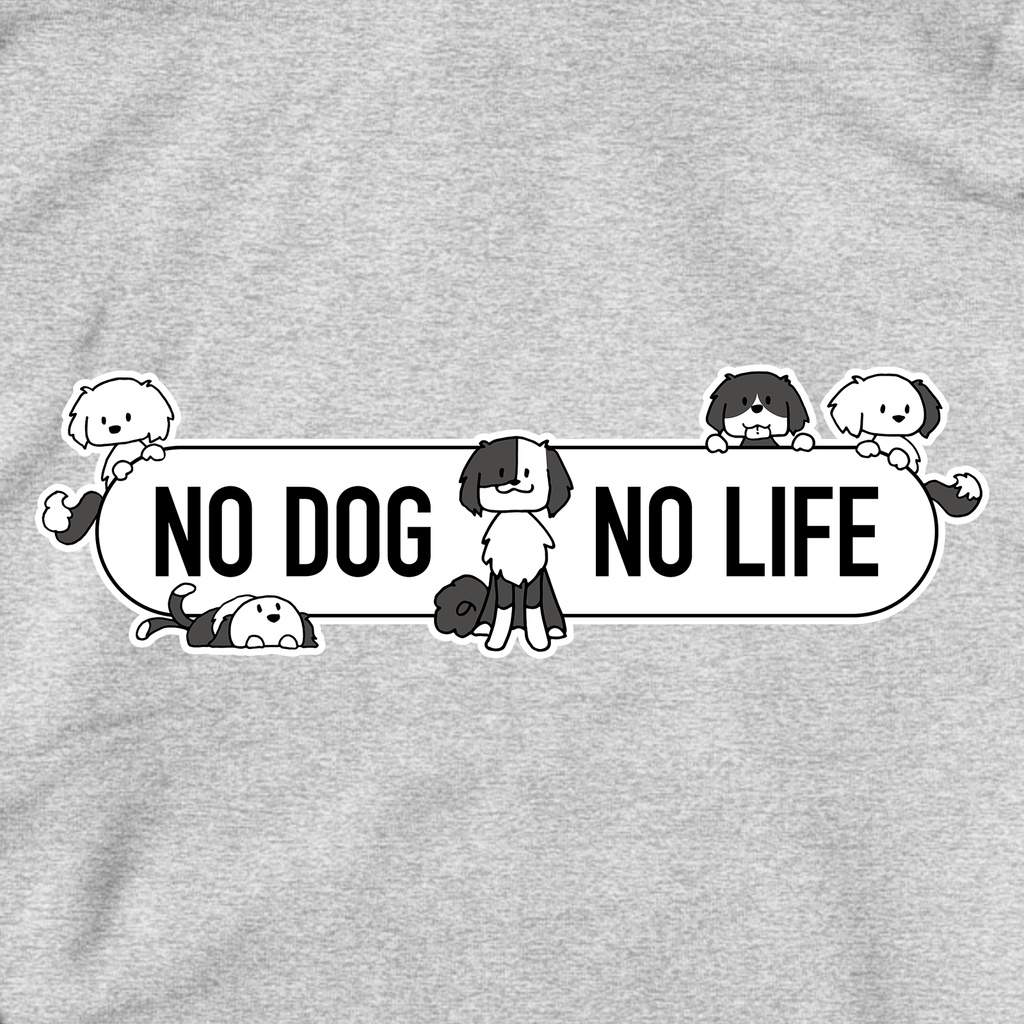 NO DOG NO LIFE ジップパーカー(杢グレー)