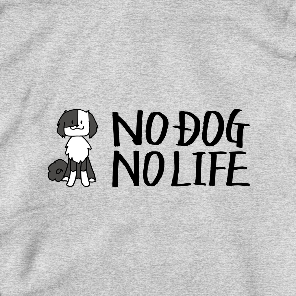 NO DOG NO LIFE ジップパーカー(杢グレー)