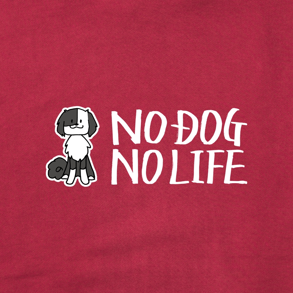 NO DOG NO LIFE ジップパーカー(バーガンディ)