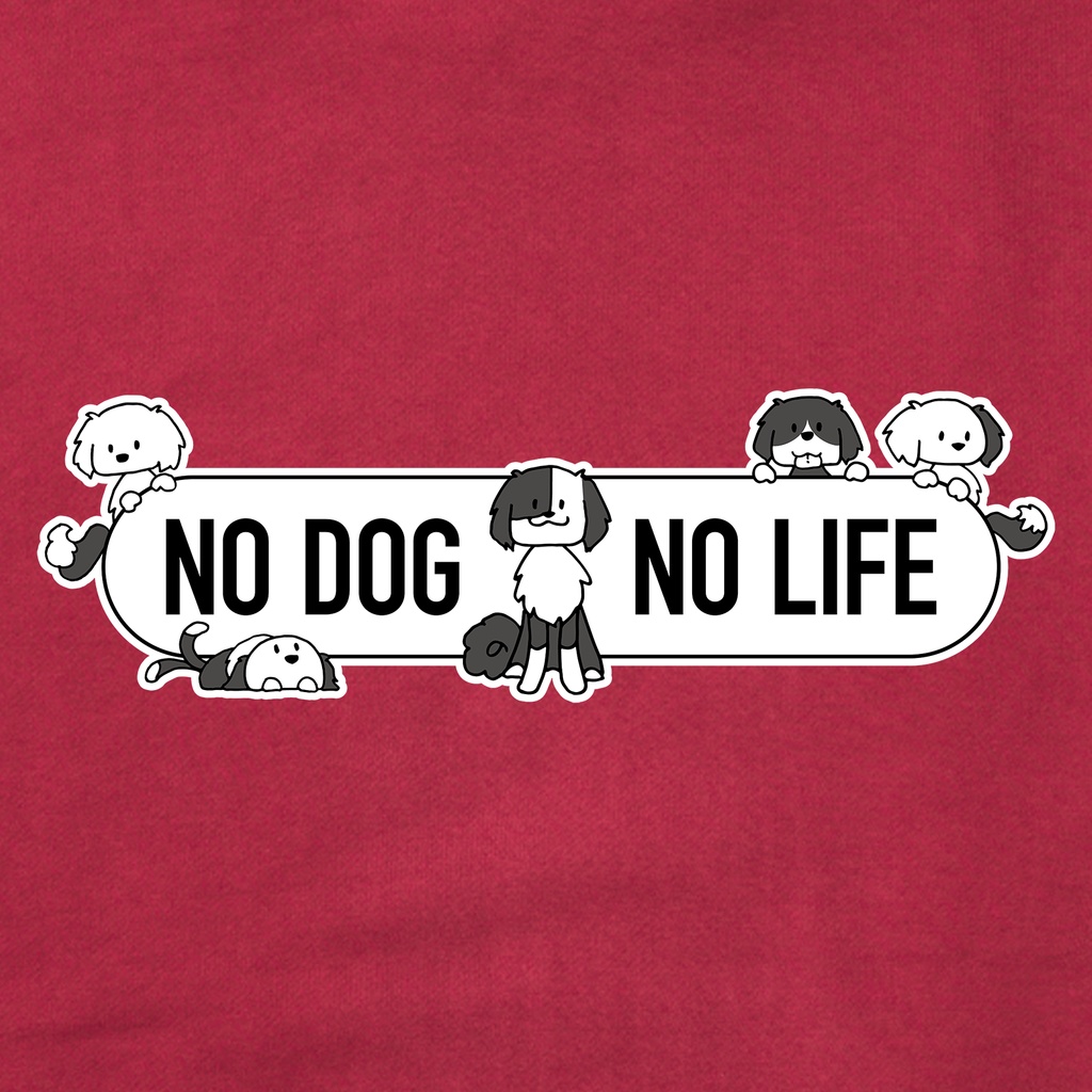 NO DOG NO LIFE ジップパーカー(バーガンディ)