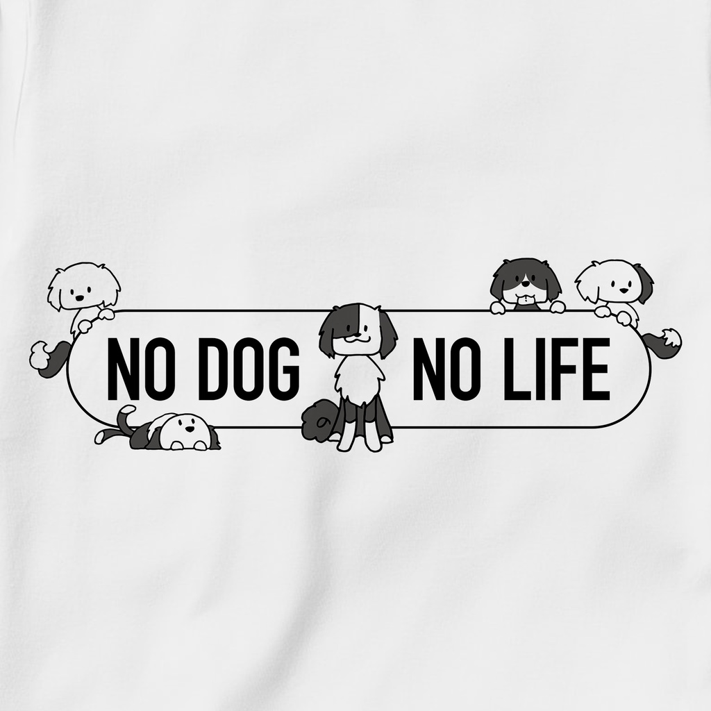 NO DOG NO LIFE 淡色ロンT(片面)