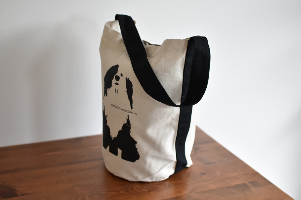 片パンダ犬柄ワンショルダートートバッグ